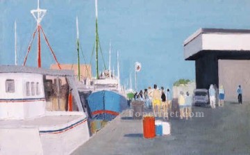 Dockscape Painting - yxf005dC impressionism marine seascape